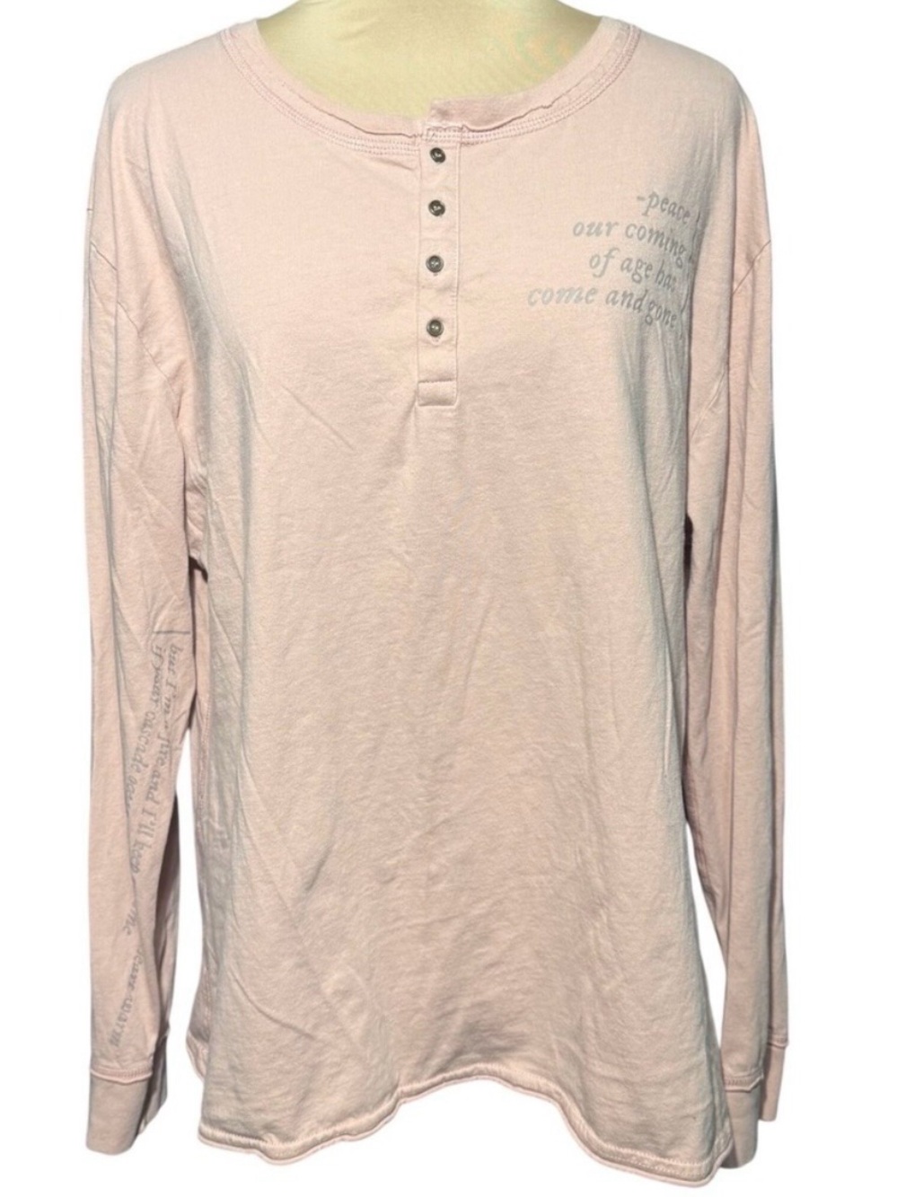 Taylor Swift Folklore Peace Lyrics Long Sleeve Henley Shirt Official Merch Large